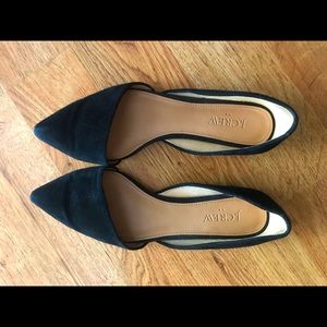 J Crew Black Suede Flats size 8